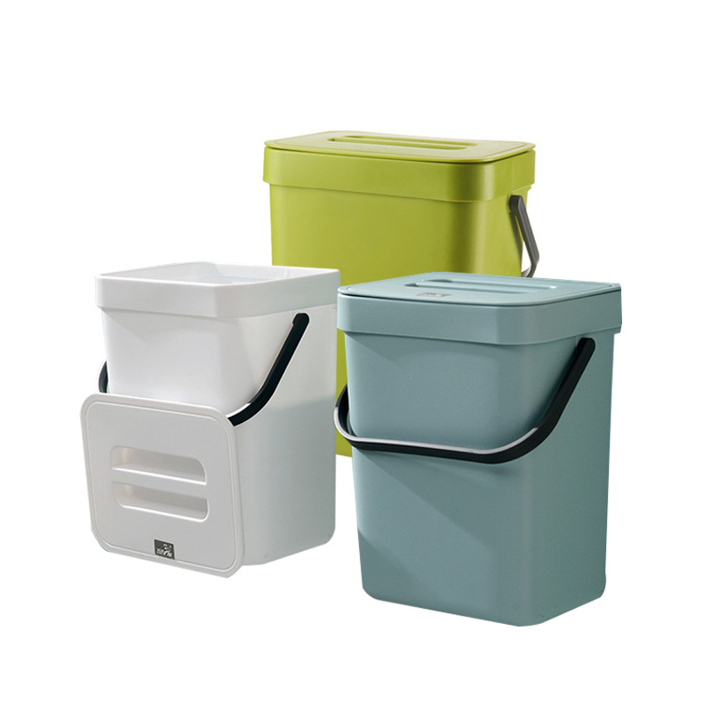 Compost Bin Countertop - Space-Saving Quiet-Close Trash Can - 3/5L
