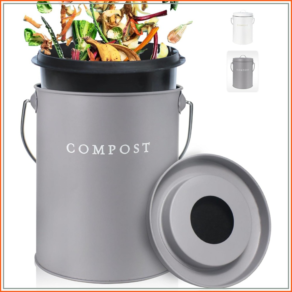 Indoor Compost Bin Kitchen Odo - Compost Bin Countertop ulasan dan harga
