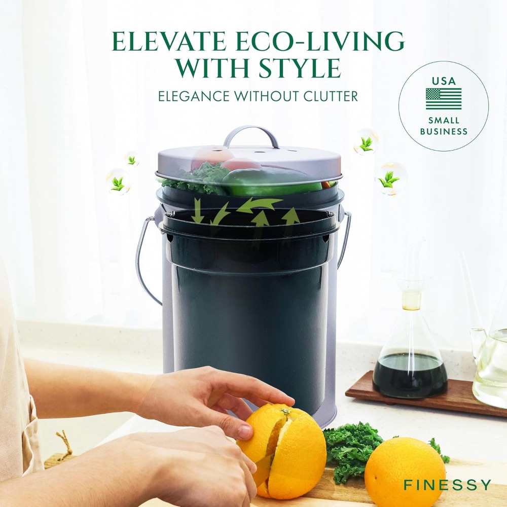 Indoor Compost Bin Kitchen Odo - Compost Bin Countertop ulasan dan harga