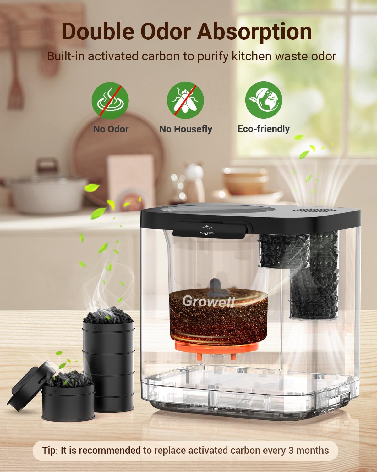 4L Electric Kitchen Composter, - Compost Bin Countertop ulasan dan harga