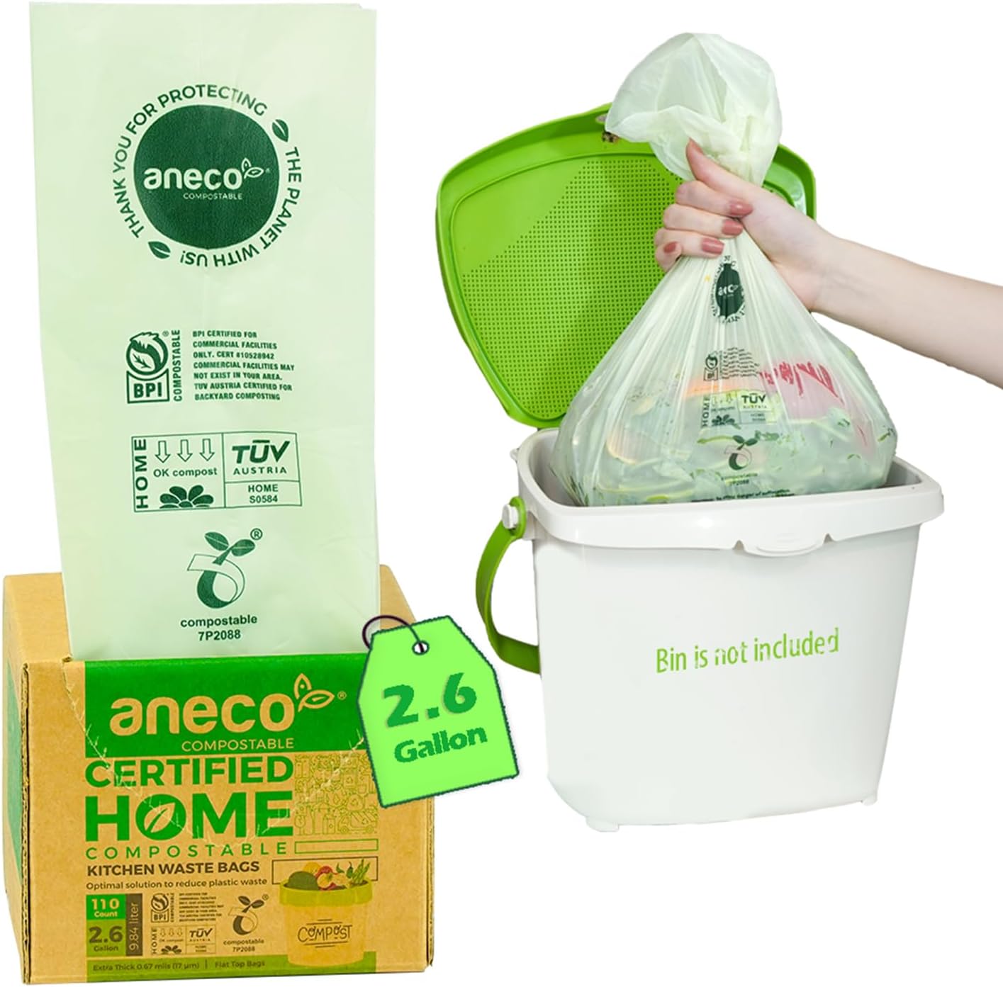 110 Count Compostable Bags 2.6 - Compost Bin Countertop ulasan dan harga